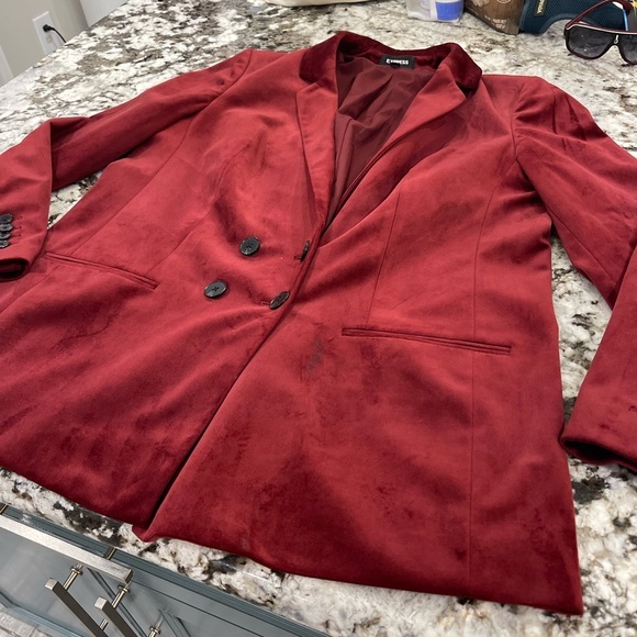 Express Velvet Blazer woman’s size L - Picture 2 of 10